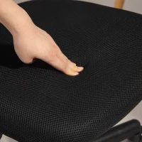 HOMCOM Silla de Oficina sin Brazos Silla de Escritorio Giratoria con Respaldo de Malla Transpirable Altura Ajustable Negro(m-9)