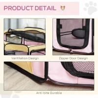 PawHut Box per animali Recinzione per cuccioli Cuccia , Dimensioni: 125 x 125 x 58 cm, Colore : rosa(m-5)