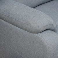 HOMCOM Relaxsessel Fernsehsessel mit Liegefunktion Liegesessel Sessel mit Verstellbarer Rückenlehne, Fußstütze TV-sessel mit Leinenoptik für Wohnzimmer Schlafzimmer, Hellgrau(m-7)