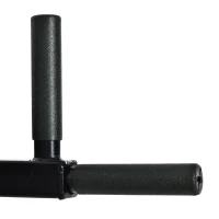 HOMCOM Barre de traction murale barre de fitness barre d'étirement musculation en acier avec coussin de dossier et coudière largeur réglable sur 3 niveaux 70 x 48 x 53-63 cm noir(m-9)