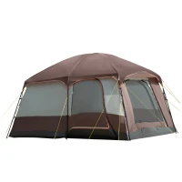 Outsunny 3-4 Man Two Room Camping Tent Dome Tent with Vestibule, UV50+ Cabin Tent with 3000 mm Water Column, Groundsheet, Portable Carry Bag, for Travel, Hiking, Sport(m-1)