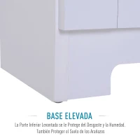 HOMCOM Armario Mueble Almacenaje Organizador Madera para Dormitorio Salón 2 Puertas 4 Estantes Multiusos 80x48x172cm Blanco(m-7)