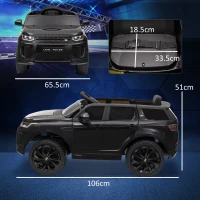 AIYAPLAY Licensed Land Rover Discovery Sport, 12V Kids Ride on Car w/ Remote Control, Lights, Music, Horn, for 3-6 Years, Black(m-3)