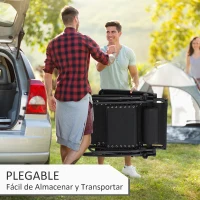 Outsunny Tumbona Plegable Silla de Gravedad Cero Reclinable con Toldo de Sombra con Bandeja Portavasos Portátil Texteline para Jardín Balcón Carga 150kg 90x67x110 cm Negro(m-6)