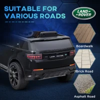 AIYAPLAY Licensed Land Rover Discovery Sport, 12V Kids Ride on Car w/ Remote Control, Lights, Music, Horn, for 3-6 Years, Black(m-8)
