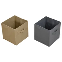 HOMCOM Biblliothèque étagère scandinave 4 niches 4 paniers tissu kaki gris pieds effilés bois pin panneaux particules blanc(m-5)