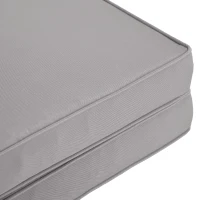 Outsunny 2er-Set Sitzkissen, 56 x 52 cm Stuhlkissen mit Reißverschluss, Stoffbezug, 7cm dick Polsterauflage, waschbar Hellgrau(m-7)