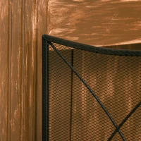 HOMCOM Salvachispas Plegable Pantalla Protectora de Chimenea 3 Paneles con Bisagras y Estructura de Metal Decorativa 108x24x76 cm Negro(m-9)