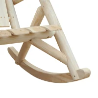 Outsunny Schaukelstuhl aus Holz Schaukelsessel mit hoher Rückenlehne wetterfest Gartenstuhl bis 113kg belastbar Relaxstuhl für Wohnzimmer Garten, Rasen, Balkon Natur(m-9)