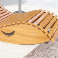 Outsunny Outdoor Rocking Chair w/ Slatted Seat, Wooden Rocking Chair, 130cm x 60cm x 60cm, Light Brown(m-8)