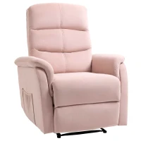 HOMCOM Relaxsessel mit Kopfstütze, verstellbare Rückenlehne, Liegeposition, Fernsehsessel, 85 cm x 95 cm x 104 cm; Rosa(m-1)