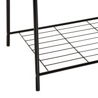 HOMCOM Perchero Burro Colgador para Ropa Zapato con Barra Superior para Ropa y Estante Inferior para Zapatos 77x45x160cm Acero(m-6)
