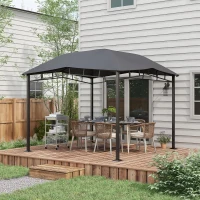Outsunny 3x3(m) Outdoor Gazebo Garden Gazebo Pavilion Sunshade Canopy Tent with Steel Frame, Grey(m-2)