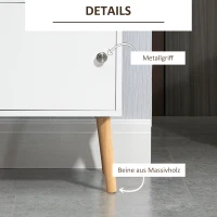 HOMCOM Nachttisch Nachtkommode mit Schublade und Schrankfach Beistelltisch Nachtschrank Sofatisch MDF Natur+Weiß 40 x 40 x 71 cm(m-6)