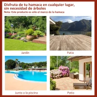 Outsunny Soporte para Hamaca de Metal Ajustable y Resistente para Interior y Exterior 286x117x110 cm Negro(m-6)