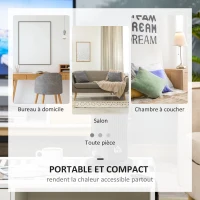 HOMCOM Chauffage d'appoint 1000W/2000W PTC chauffage électrique 3 modes 8H minuterie 45° oscillation télécommande blanc(m-8)