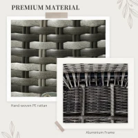 Outsunny Seven-Piece Rattan Dining Set - Grey(m-7)