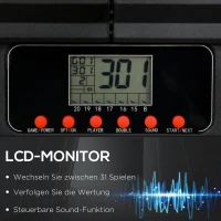 SPORTNOW Dartscheibe, elektronisch, 31 Spiele und 285 Programme, für 8 Spieler, 2 Türen, 6 Pfeile, Sound, schwarz, 83 x 45 x 4 cm(m-5)