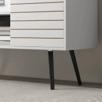 HOMCOM Duo Storage TV Unit, with Striped Door - White(m-9)