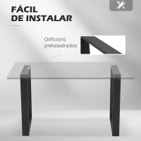 HOMCOM Conjunto de 2 Patas para Mesa Patas de Diseño Rectangular con Tornillos Incluidos para Mesa DIY 60x72 cm Negro(m-4)