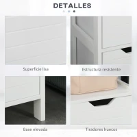 kleankin Mueble Columna con 3 Estantes Abiertos y 2 Cajones de Almacenaje Diseño Antivuelco 30x30x144 cm Blanco(m-7)