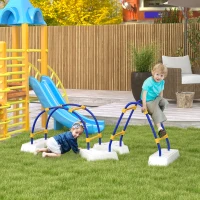 Outsunny Kids Climber with Climbing Arch, Triangle Climber for Indoor Outdoor Use, for Ages 3-6 Years - Blue(m-2)