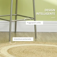 HOMCOM Set 3 Pezzi con Tavolino Alto e Sgabelli da Bar in Legno e Acciaio, Color Quercia(m-6)