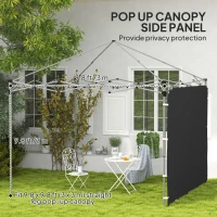 Outsunny 195 x 295cm Replacement Gazebo Sidewall - Black(m-4)