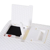 PawHut Katzentoilette mit ausziehbarer Schale, Katzenklo mit Schaufel, Tragbar, PP, Weiß, 54 x 42 x 41 cm(m-8)