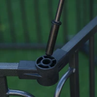 PawHut Parque para Perros 6 Vallas de Metal 61x76 cm Corrales Desmontables para Perros con Techo Hexagonal y Puerta con Cierre de Seguridad 122x105x119 cm Negro y Colorido(m-8)