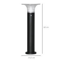 Outsunny Solarlampen für Außen Gartenleuchte mit Solarpaneel Ø23,5 x 60 cm Schwarz LED Solarbetrieben Aluminium Rahmen 2 Lichtmodi Garten Gartenbeleuchtung Außenbeleuchtung(m-3)