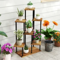 Outsunny Seven Wooden Shelf Plant Stand(m-8)