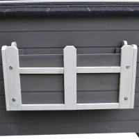 PawHut Cuccia per Gatti Rialzata con Balconcino e Tetto Impermeabile da Giardino Legno 115x66.5x74.7cm Grigio(m-9)
