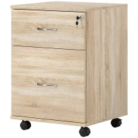 HOMCOM Two Drawer Lockable Filing Cabinet - Wood-Effect(m-11)