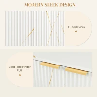 HOMCOM Elegant Storage Sideboard - White/Gold-Tone(m-8)