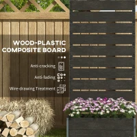 Outsunny 34 x 69.5cm Garden Planter Box, with Back Trellis, Black(m-5)