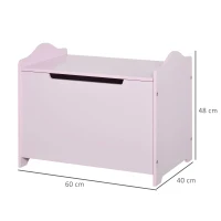 HOMCOM Wooden Kids Toy Box Children Storage Organizer Chest Safety Hinge Playroom Furniture Pink(m-3)