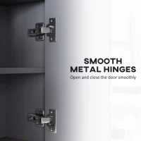 HOMCOM Bathroom Mirror Cabinet, Wall Mounted Bathroom Cabinet with Mirror, 3 Doors and Cupboards, Grey(m-7)