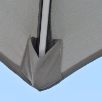 Outsunny 3(m) Cantilever Banana Parasol Hanging Umbrella with Double Roof, LED Solar lights, Crank, 8 Sturdy Ribs and Cross Base for Outdoor, Garden, Patio, Light Grey(m-8)