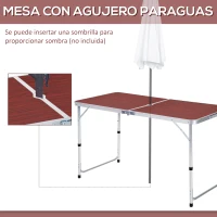 Outsunny Mesa Maleta de Aluminio 4 Taburete Plegable Portátil para Acampada Picnic Jardín Terraza Conjunto Muebles Exterior Altura Ajustable(m-4)