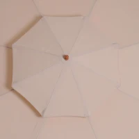 Outsunny Parasol en Bois Droit 2 Toit Polyester 180 g/m² dia. 2,7 x 2,6H m beige(m-4)