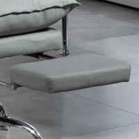 Vinsetto Ergonomischer Bürostuhl, verstellbare Sitzhöhe, neigbare Rückenlehne, Kunstleder, Hellgrau(m-9)