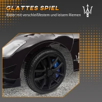 AIYAPLAY Rutschauto, Maserati, Stauraum, Hupe & Musik, Flüsterreifen, für 1,5 bis 5 Jahre, bis 25 kg, Schwarz(m-7)