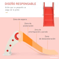 HOMCOM Tobogán Infantil de 18-36 Meses Tobogán para Niños Plegable con Escaleras Rampa Larga para Jardín Parque Interiores 120x50x56 cm Rojo(m-4)