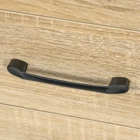 HOMCOM Cassettiera Ufficio con 3 Cassetti e Ruote, Portadocumenti con Barre Regolabili, Rovere e Nero(m-9)