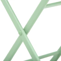 Outsunny Salon de jardin bistro pliable - table carrée dim. 60L x 60l x 71H cm avec 2 chaises - métal thermolaqué vert d'eau(m-8)