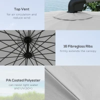Outsunny 2.7m Cantilever Parasol, with Cross Base - Grey(m-5)