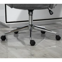 Vinsetto Bürostuhl Ergonomischer Drehstuhl mit Wippenfunktion Armlehne höhenverstellbar Kunstleinen Metall Grau 61 x 67 x 112,5-120,5 cm(m-9)