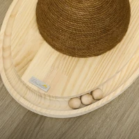 PawHut interaktives Katzenspielzeug, Kratzfläche, ovale Kugelbahn, Kiefernholz, 39,5 x 32,5 x 14,5 cm(m-9)