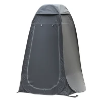 Outsunny Tienda de Ducha Portátil con Bolsa de Transporte para Baño Inodoro 120x120x190 cm Negro(m-10)